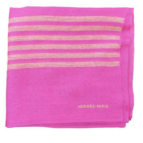 HERMES Pink Silk Scarf